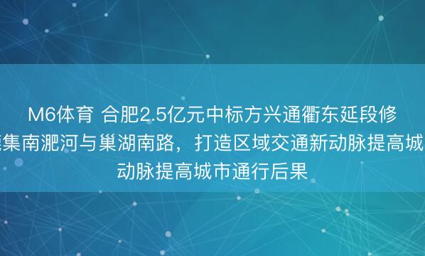 M6体育 合肥2.5亿元中标方兴通衢东延段修复工程，辘集南淝河与巢湖南路，<a href=