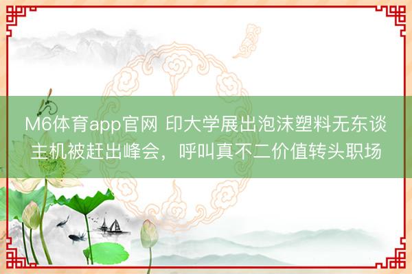 M6体育app官网 印大学展出泡沫塑料无东谈主机被赶出峰会,呼叫真不二价值转头职场