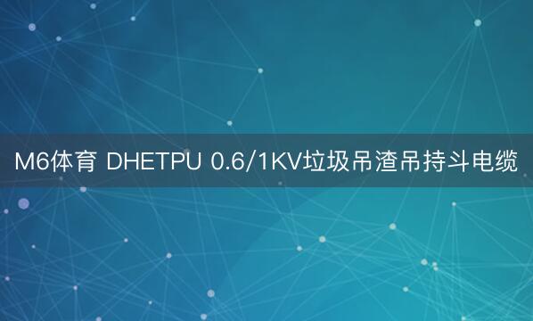 M6体育 DHETPU 0.6/1KV垃圾吊渣吊持斗电缆