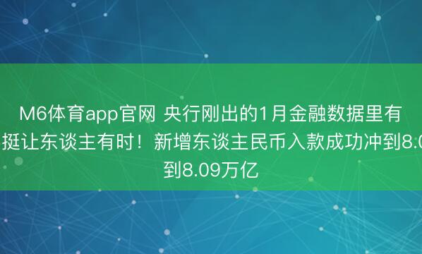 M6体育app官网 央行刚出的1月金融数据里有个数字挺让东谈主有时！新增东谈主民币入款成功冲到8.09万亿